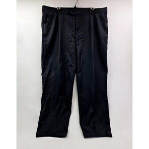 Hart Schaffner Marx Gold Trumpeter Wool Blend 44 X32.5 Pinstripe Pants Navy